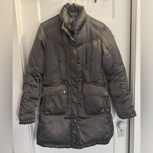 Guess Women's Charcoal Puffer Jacket down-filled